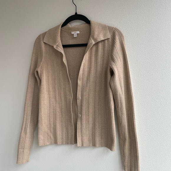 Lunya Cozy Cotton Silk Variegated Rib Cardigan - Adagio Cream s/xs - Picture 5 of 13